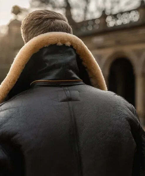 Men’s B3 Shearling Leather Bomber Jacket - Image 3