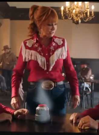 Reba McEntire Red Western Fringe Jacket Shirt - Image 2