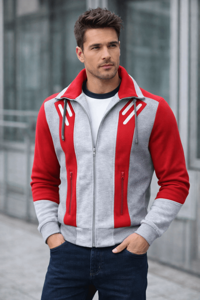 Beast Boy Titans Red & Grey Fleece Jacket