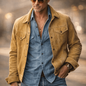 Vintage Brown Suede Racing Jacket