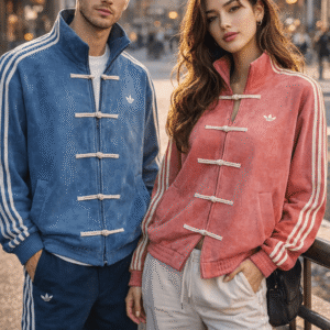 Classic Red Striped Casual Track Jacket