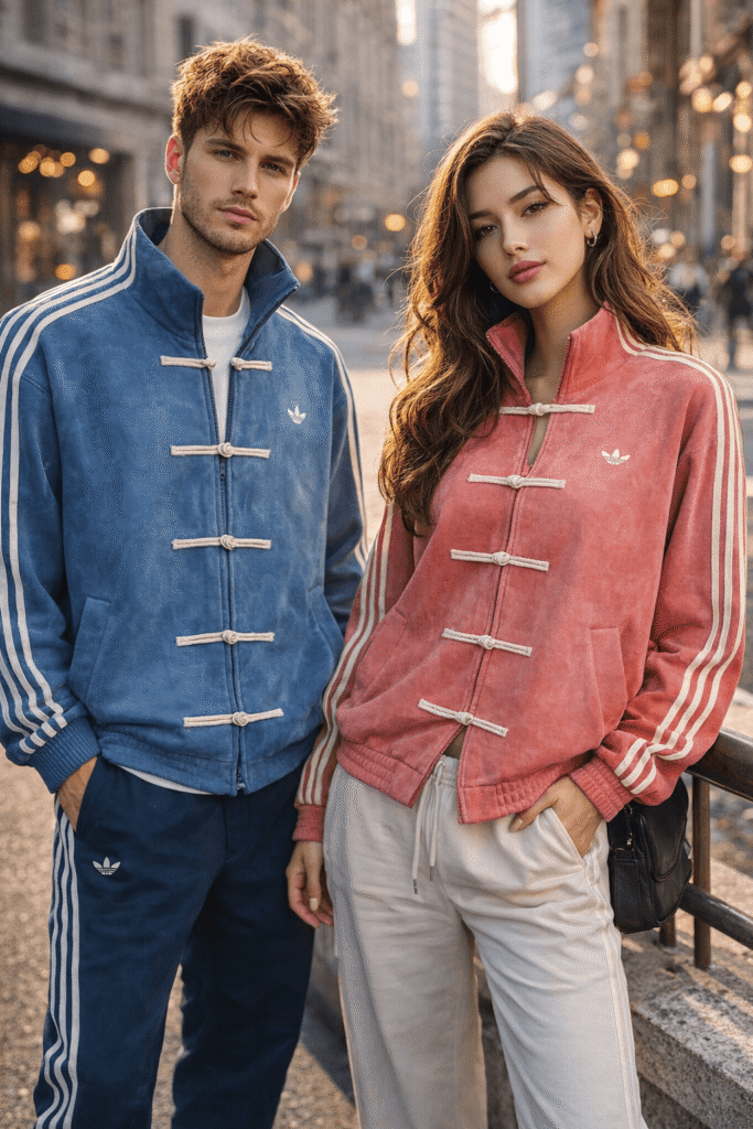Classic Red Striped Casual Track Jacket