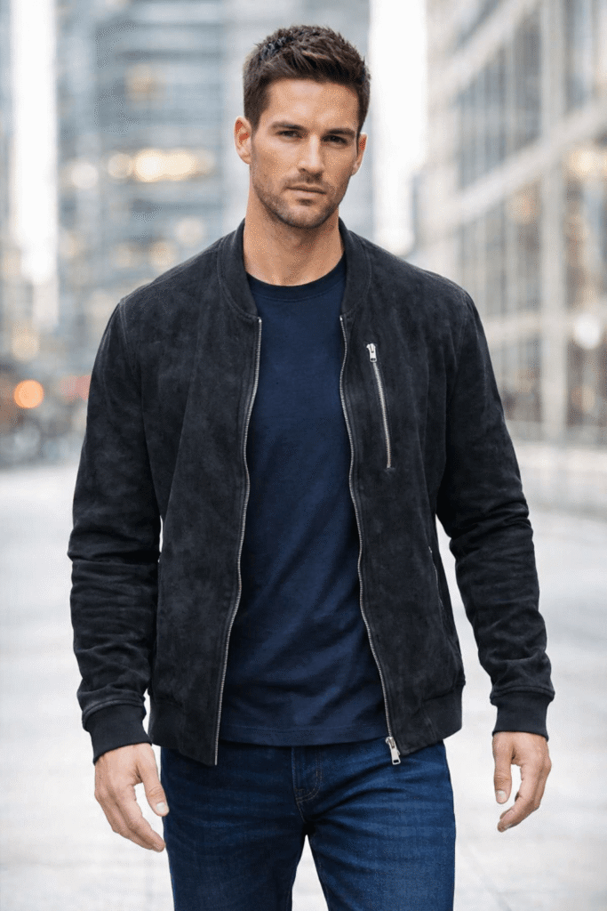 Mark Wahlberg The Union 2024 Black Leather Jacket