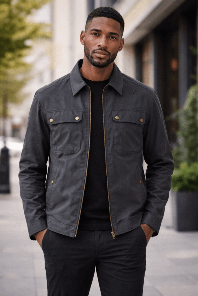 Justin Hartley Tracker 2024 Black Jacket