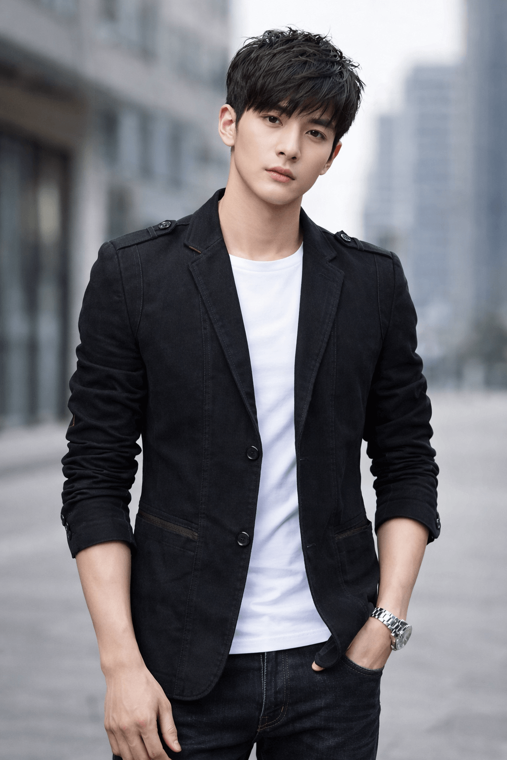 Men’s Slim Fit Black Casual Blazer Jacket