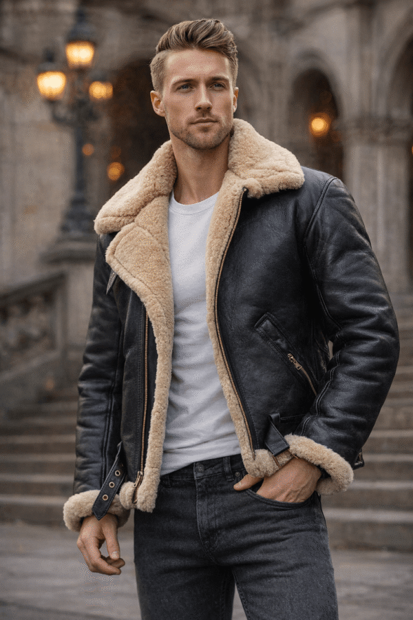 Men’s B3 Shearling Leather Bomber Jacket