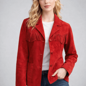Margo’s Got Money Troubles Red Fringe Jacket