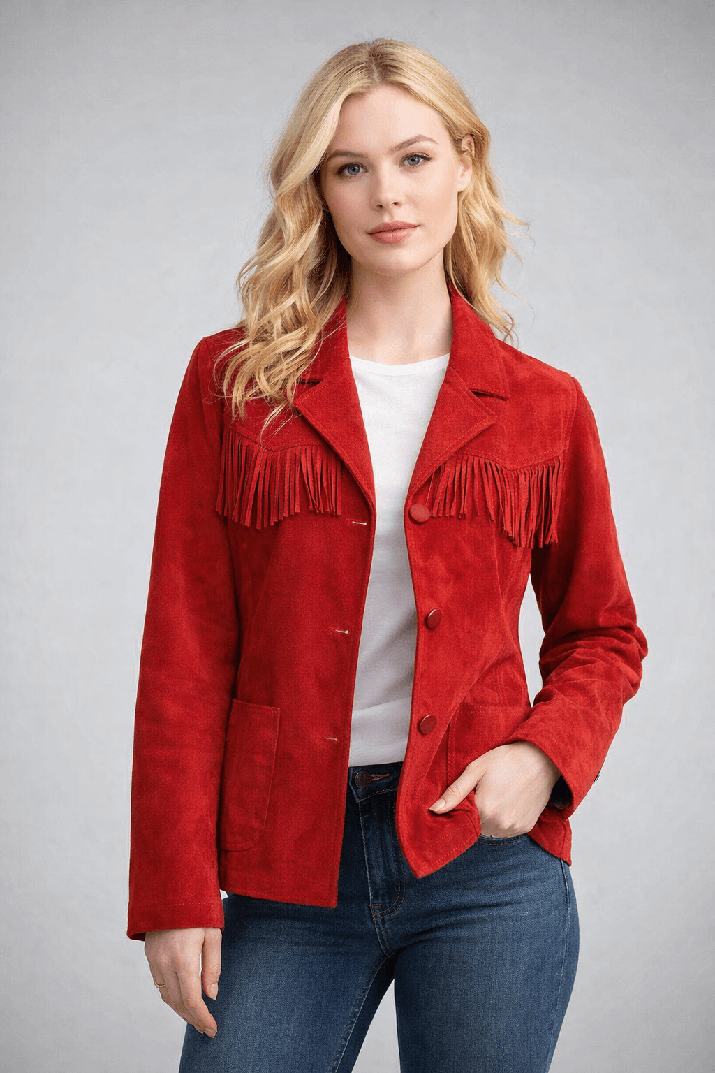 Margo’s Got Money Troubles Red Fringe Jacket