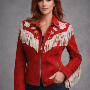 Reba McEntire Red Western Fringe Jacket Shirt