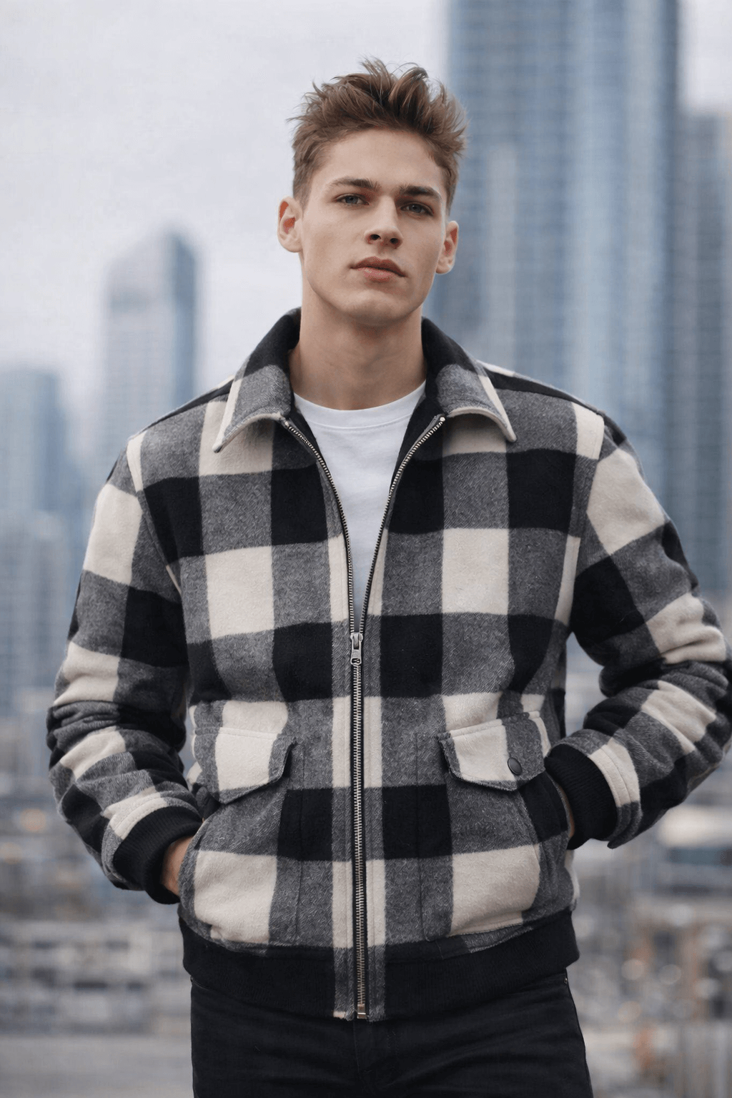 Hero Fiennes Tiffin Check Wool Jacket