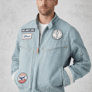Men’s Light Indigo Casual Motorsport Jacket