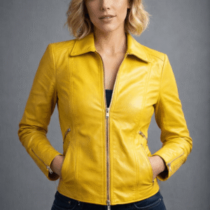 Rhea Seehorn Pluribus Yellow Leather Jacket