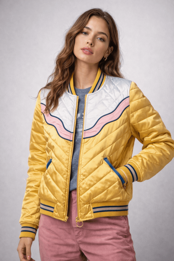 DOLLY Western Mustard Bomber Jacket