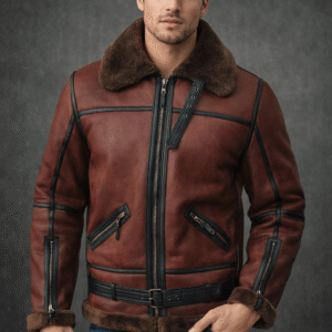 Men’s B3 Aviator Brown Leather Bomber Jacket