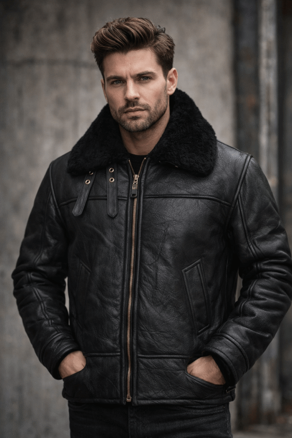 B3 Aviator Bomber Leather Jacket for Men