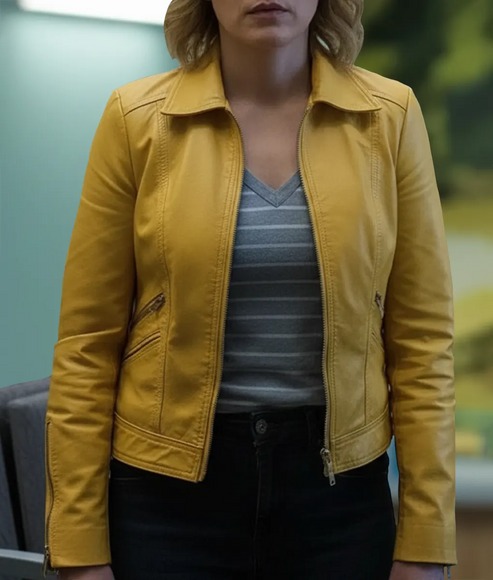Rhea Seehorn Pluribus Yellow Leather Jacket - Image 4
