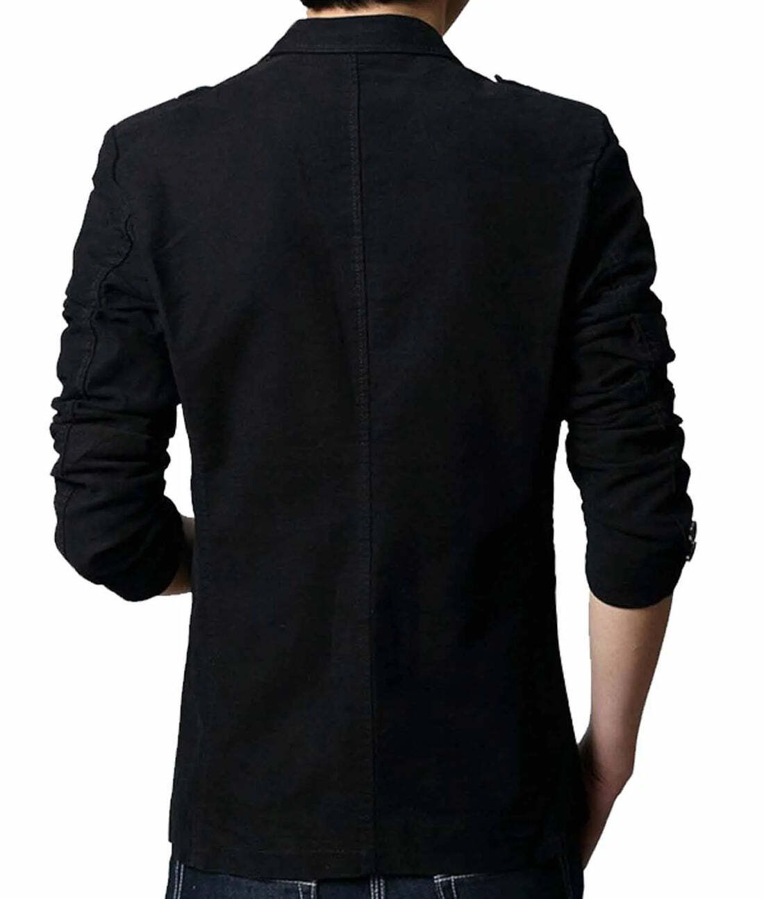 Men’s Slim Fit Black Casual Blazer Jacket - Image 4