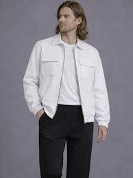 Men’s White Zip-Up Casual Jacket - Image 2
