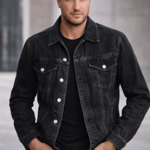 Men’s Black Denim Trucker Jacket
